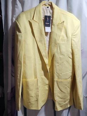 Amazon Pale Yellow Men's Blazer